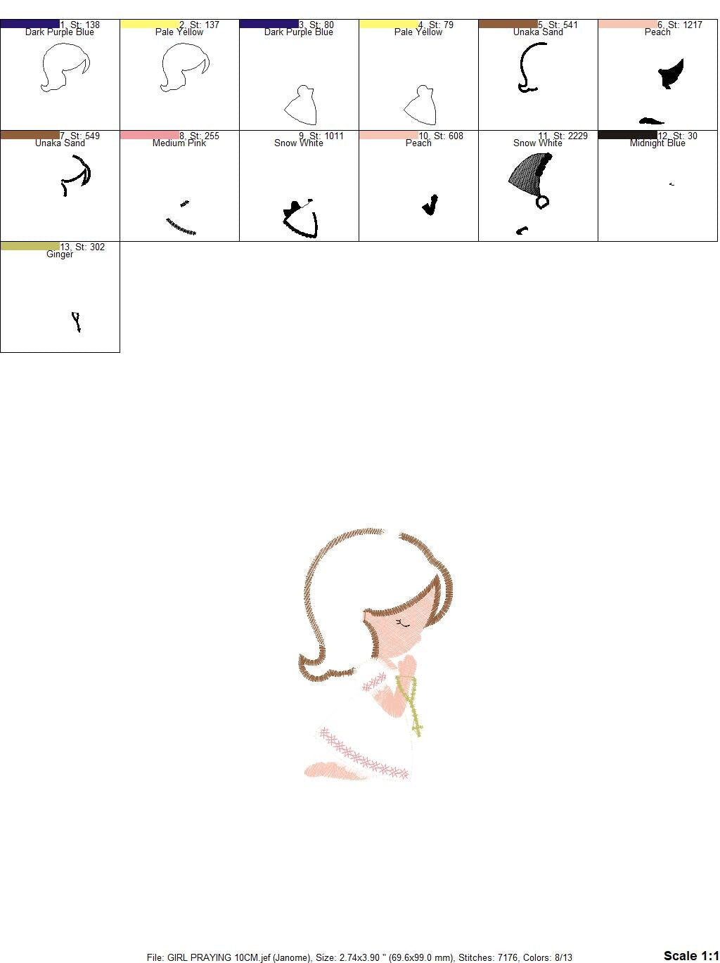 Praying Boy embroidery designs - Girl embroidery design machine embroidery pattern - First Communion embroidery file - Christening religious