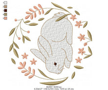 Charger l&#39;image dans la galerie, Bunny embroidery design - Animal embroidery designs machine embroidery pattern - Woodland animals embroidery file - instant download rabbit
