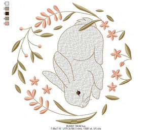 Bunny embroidery design - Animal embroidery designs machine embroidery pattern - Woodland animals embroidery file - instant download rabbit