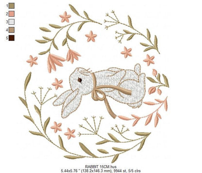 Bunny embroidery design - Animal embroidery designs machine embroidery pattern - Woodland animals embroidery file - instant download rabbit