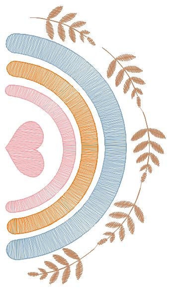 Boho Rainbow embroidery design - Colorful Rainbow machine embroidery pattern - Baby girl file - Instant digital download pes jef dst hus vp3