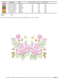 Roses embroidery designs - Flower embroidery design machine embroidery pattern - Floral embroidery file - instant embroidery download pes