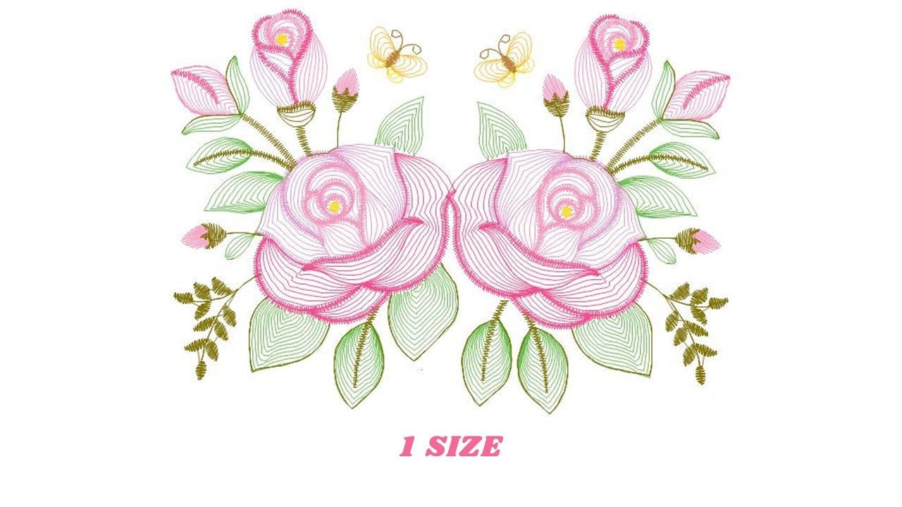 Roses embroidery designs - Flower embroidery design machine embroidery pattern - Floral embroidery file - instant embroidery download pes Marcia Embroidery