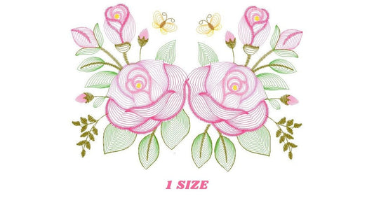 Roses embroidery designs - Flower embroidery design machine embroidery pattern - Floral embroidery file - instant embroidery download pes Marcia Embroidery