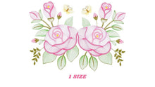 Charger l&#39;image dans la galerie, Roses embroidery designs - Flower embroidery design machine embroidery pattern - Floral embroidery file - instant embroidery download pes
