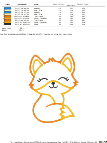 Fox embroidery designs - Red Fox embroidery design machine embroidery pattern - Woodland Animal embroidery - Fox Applique - instant download