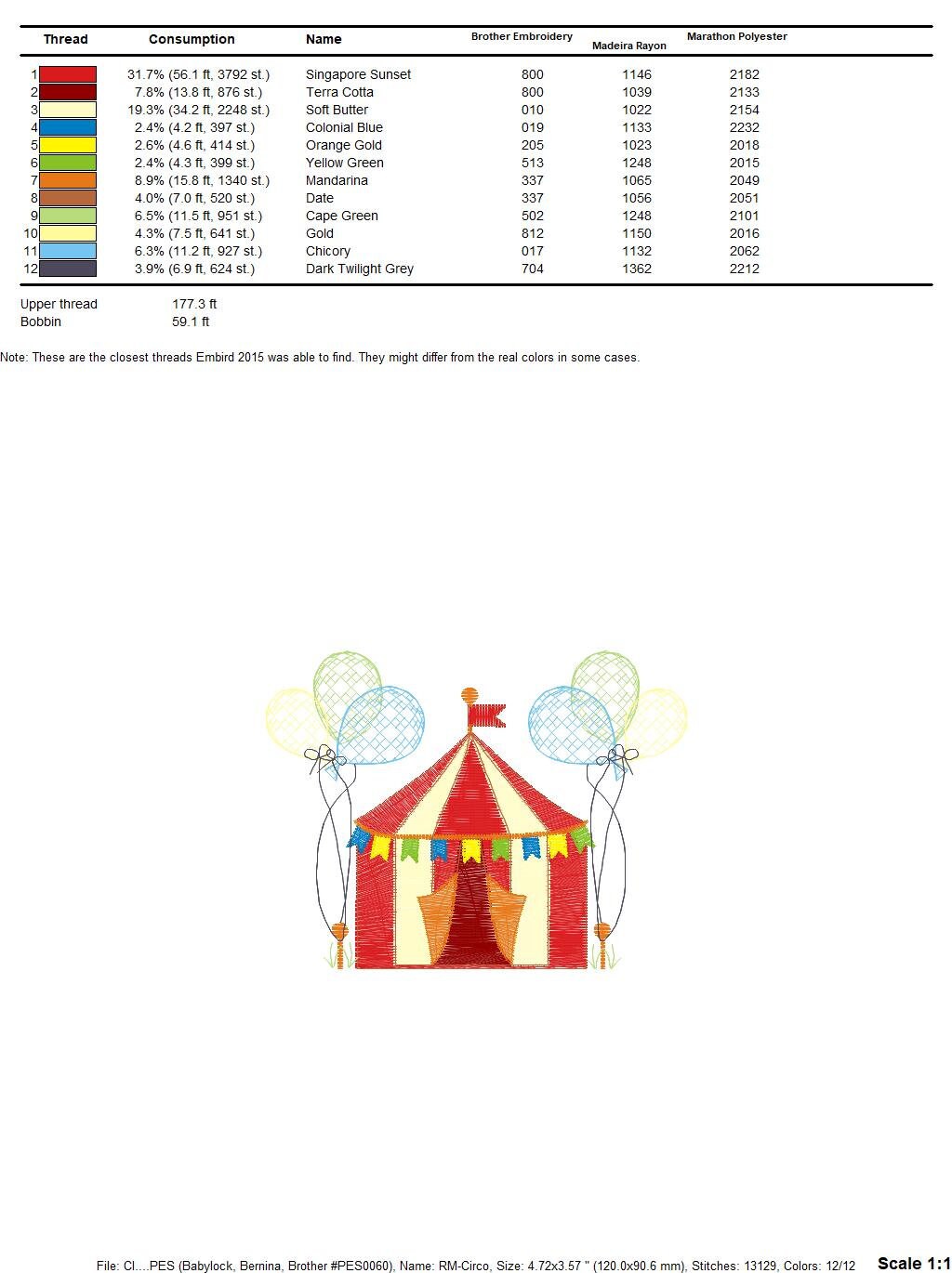 Circus embroidery design - Market Tent with balloons machine embroidery pattern - Fair embroidery file - Instant digital download pes jef