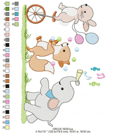 Animals embroidery designs - Elephant embroidery design machine embroidery pattern - Rabbit embroidery file - Fox embroidery rippled design