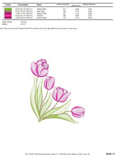 Load image into Gallery viewer, Tulip embroidery designs - Flower embroidery design machine embroidery pattern - Flower corner laurel embroidery file - instant download pes
