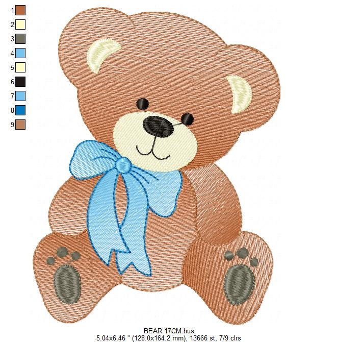 Bear embroidery designs - Baby boy embroidery design machine embroidery pattern - Cute Teddy Bear embroidery file - instant download pes jef