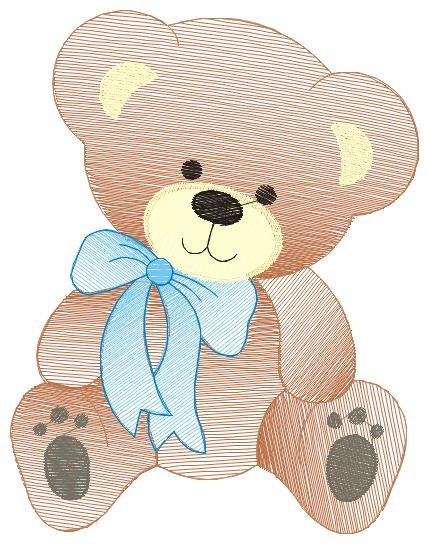 Bear embroidery designs - Baby boy embroidery design machine embroidery pattern - Cute Teddy Bear embroidery file - instant download pes jef