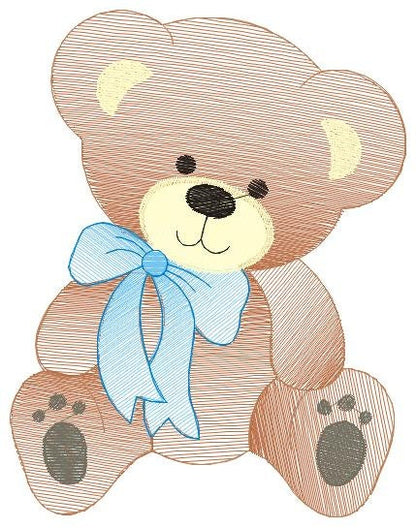 Bear embroidery designs - Baby boy embroidery design machine embroidery pattern - Cute Teddy Bear embroidery file - instant download pes jef