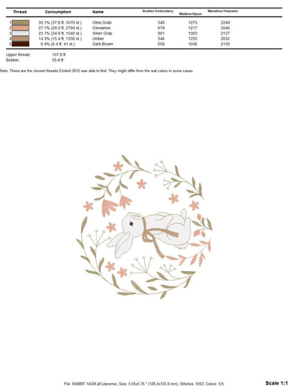 Bunny embroidery design - Animal embroidery designs machine embroidery pattern - Woodland animals embroidery file - instant download rabbit