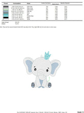 Load image into Gallery viewer, King Elephant embroidery designs - Animal embroidery design machine embroidery pattern - Baby girl embroidery file - elephant with crown pes
