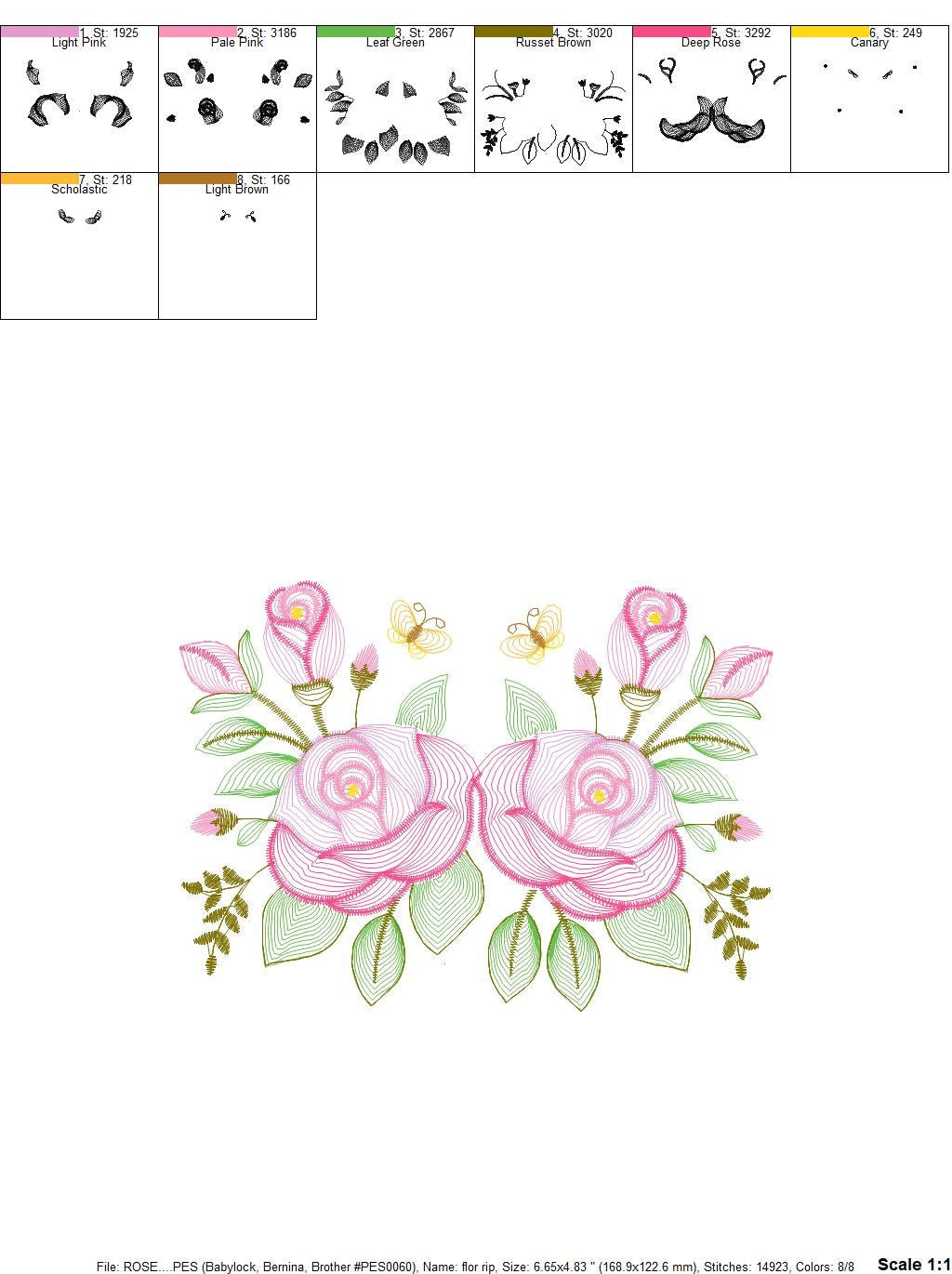 Roses embroidery designs - Flower embroidery design machine embroidery pattern - Floral embroidery file - instant embroidery download pes Marcia Embroidery