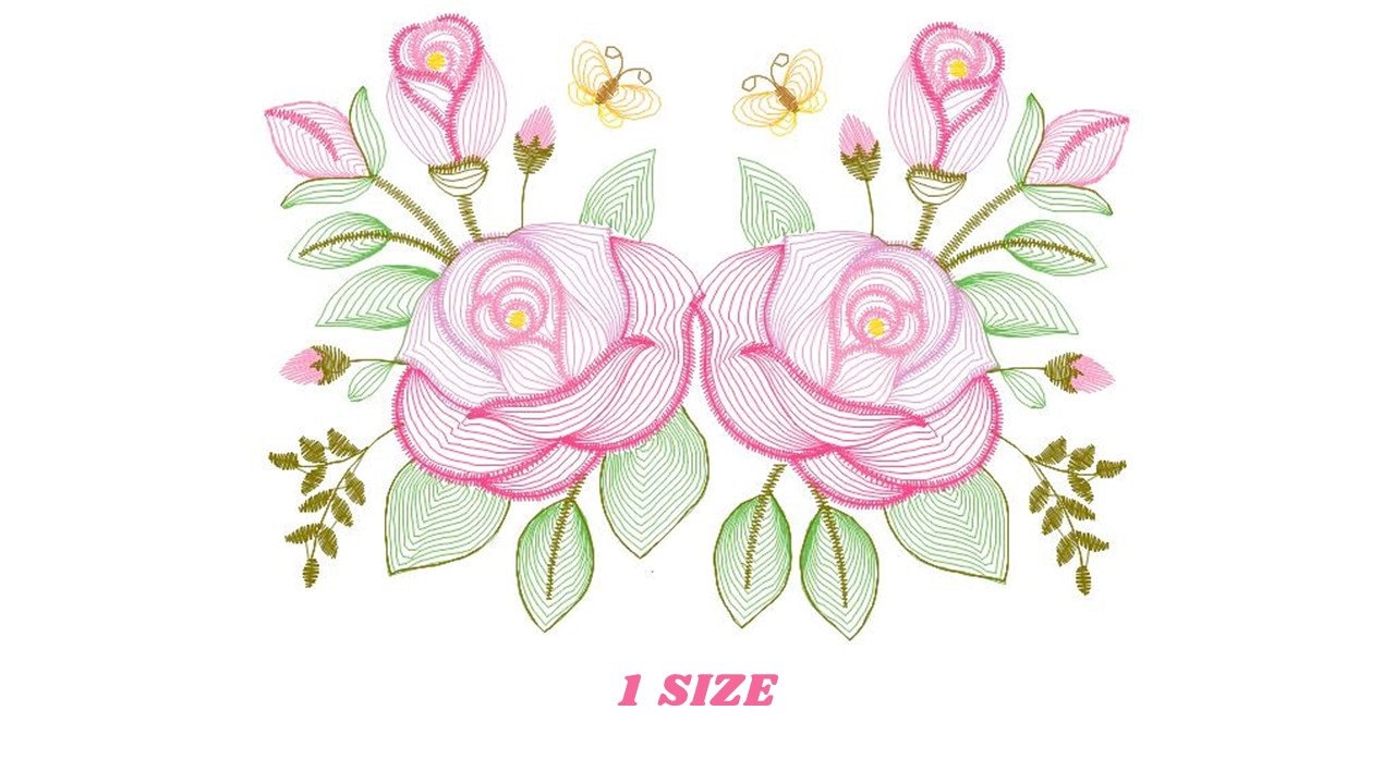 Roses embroidery designs - Flower embroidery design machine embroidery pattern - Floral embroidery file - instant embroidery download pes Marcia Embroidery
