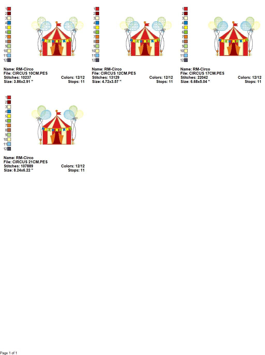 Circus embroidery design - Market Tent with balloons machine embroidery pattern - Fair embroidery file - Instant digital download pes jef