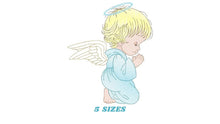 Load image into Gallery viewer, Angel embroidery designs - Religious embroidery design machine embroidery pattern - Angel with wings and halo embroidery file download pes
