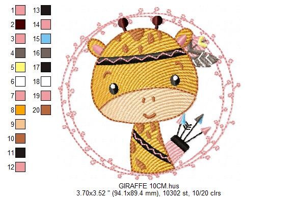 Giraffe embroidery designs - Woodland animals embroidery design machine embroidery pattern - Baby boy embroidery file - instant download pes Marcia Embroidery