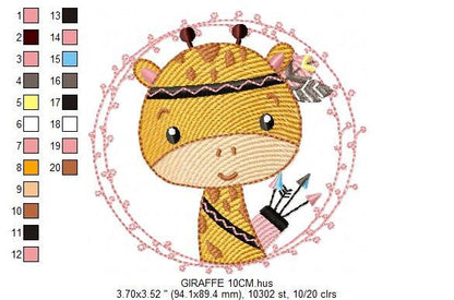 Giraffe embroidery designs - Woodland animals embroidery design machine embroidery pattern - Baby boy embroidery file - instant download pes Marcia Embroidery