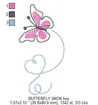 Butterfly embroidery design - Delicate embroidery designs machine embroidery pattern - Mini embroidery file - instant digital download pes