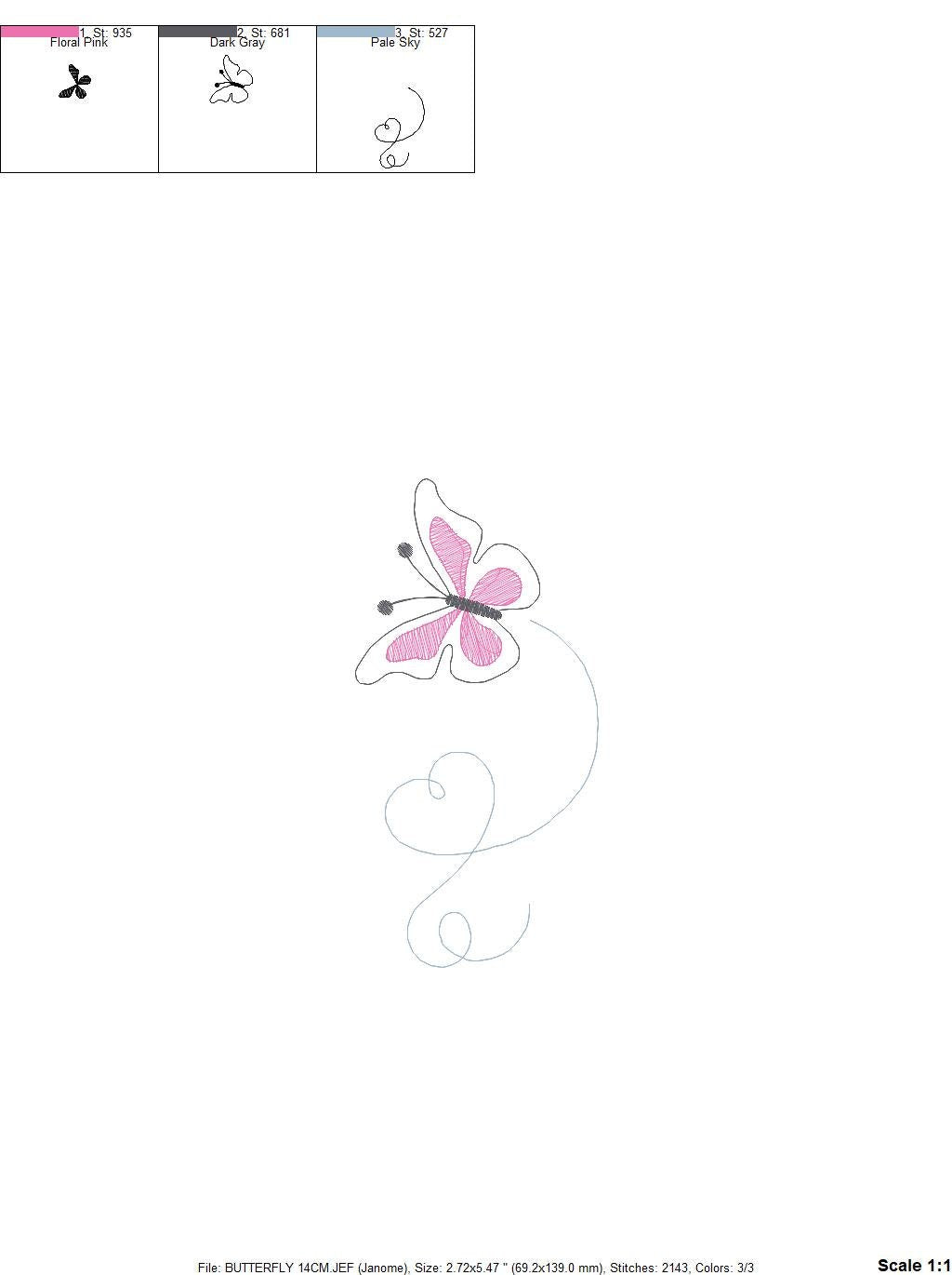 Butterfly embroidery design - Delicate embroidery designs machine embroidery pattern - Mini embroidery file - instant digital download pes
