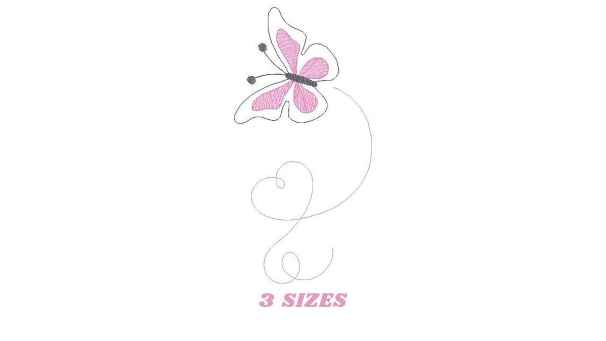 Butterfly embroidery design - Delicate embroidery designs machine embroidery pattern - Mini embroidery file - instant digital download pes