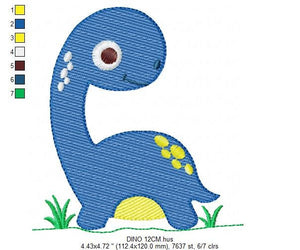 Dinosaur embroidery designs - Dino embroidery design machine embroidery pattern - instant download - Baby boy embroidery file brontosaurus