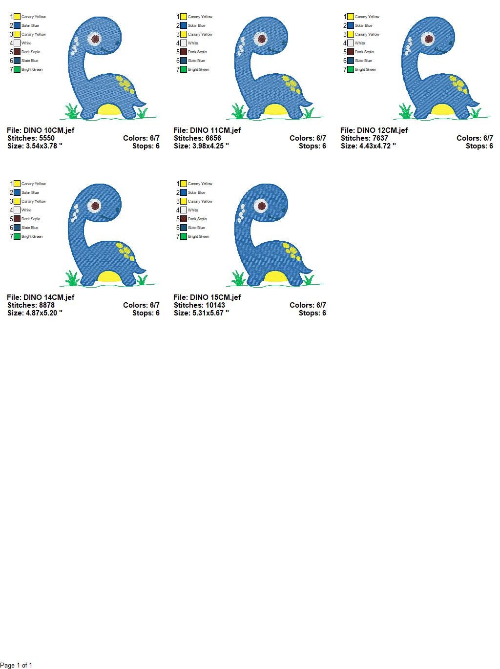 Dinosaur embroidery designs - Dino embroidery design machine embroidery pattern - instant download - Baby boy embroidery file brontosaurus