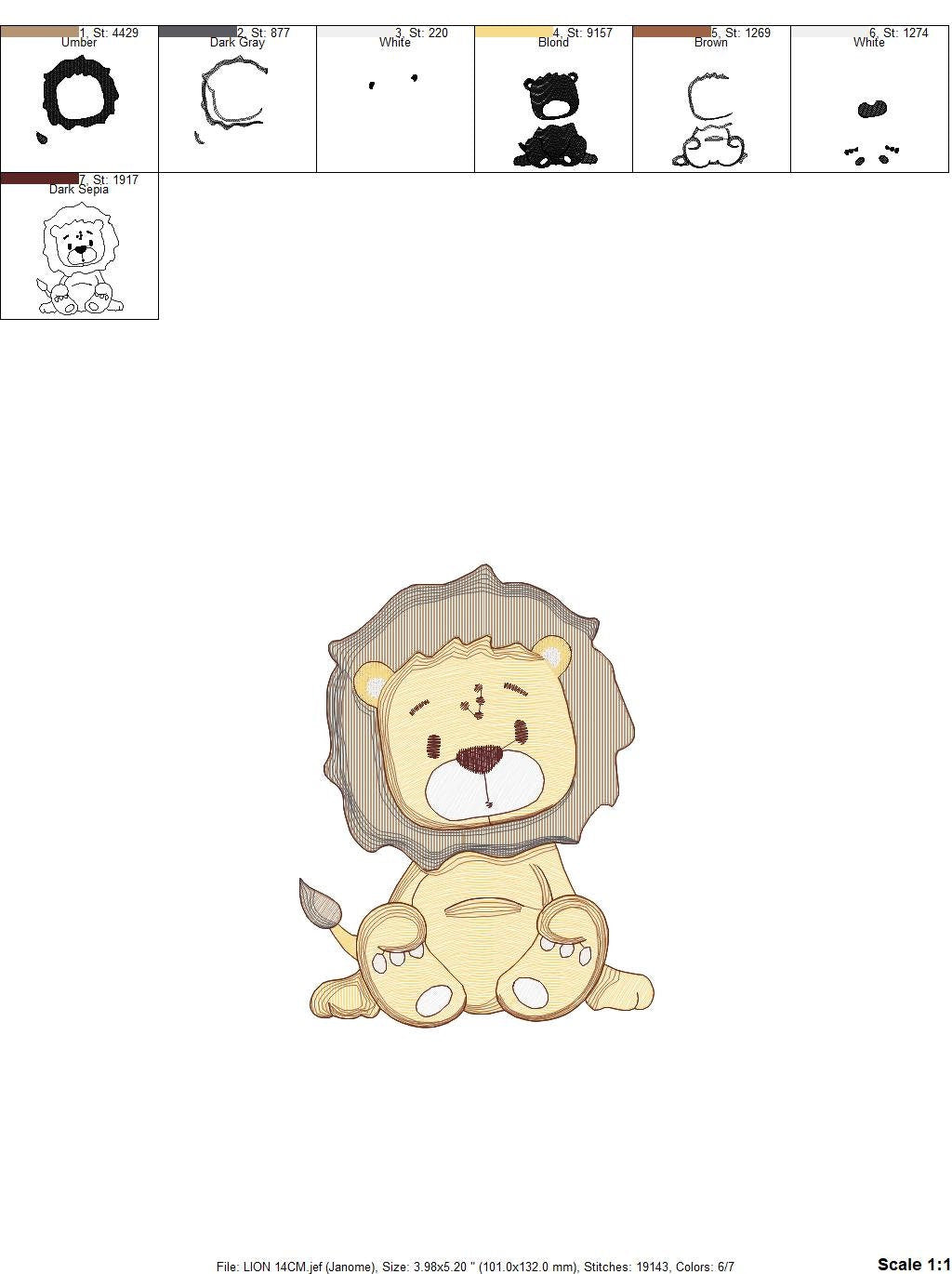 Lion embroidery designs - Safari wild animal machine embroidery pattern - Baby boy file - instant digital download pes jef hus vip dst xxx