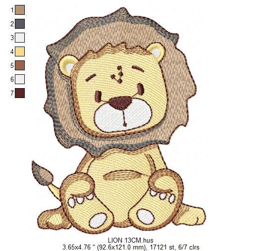 Lion embroidery designs - Safari wild animal machine embroidery pattern - Baby boy file - instant digital download pes jef hus vip dst xxx