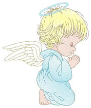 Load image into Gallery viewer, Angel embroidery designs - Religious embroidery design machine embroidery pattern - Angel with wings and halo embroidery file download pes
