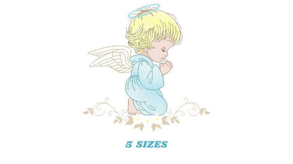 Angel embroidery designs - Baby boy embroidery design machine embroidery pattern - Boy with wings embroidery file - instant download pes