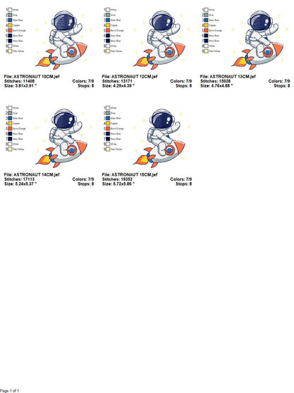 Astronaut embroidery designs - Baby boy embroidery design machine embroidery pattern - instant download - Space Rocket embroidery file pes