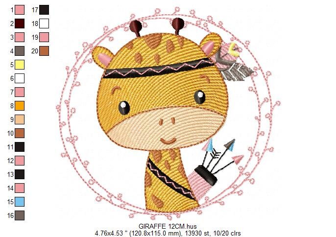Giraffe embroidery designs - Woodland animals embroidery design machine embroidery pattern - Baby boy embroidery file - instant download pes Marcia Embroidery
