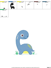 Laden Sie das Bild in den Galerie-Viewer, Dinosaur embroidery designs - Dino embroidery design machine embroidery pattern - instant download - Baby boy embroidery file brontosaurus
