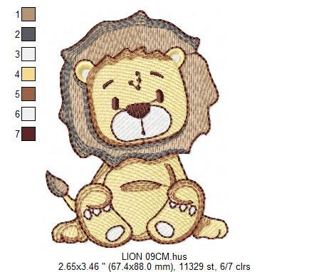 Lion embroidery designs - Safari wild animal machine embroidery pattern - Baby boy file - instant digital download pes jef hus vip dst xxx