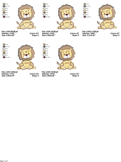 Lion embroidery designs - Safari wild animal machine embroidery pattern - Baby boy file - instant digital download pes jef hus vip dst xxx