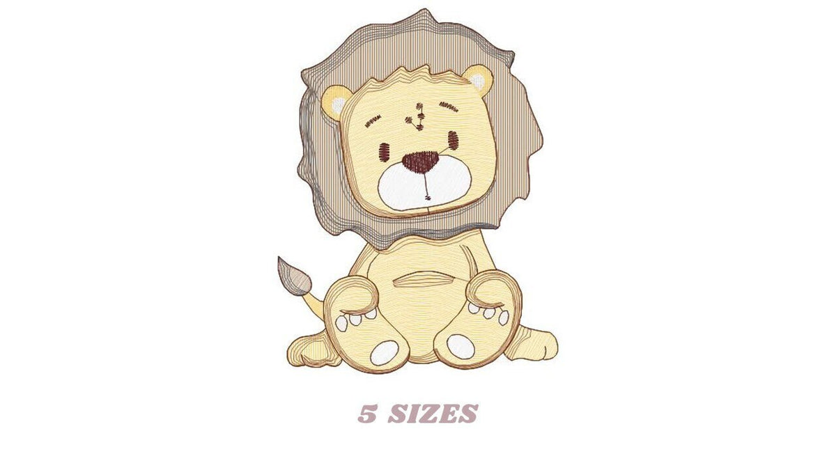 Lion embroidery designs - Safari wild animal machine embroidery pattern - Baby boy file - instant digital download pes jef hus vip dst xxx