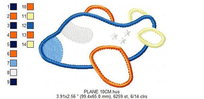 Plane embroidery designs - Airplane with flag machine pattern - Baby boy file - Plane applique with flag - Instant digital download pes jef