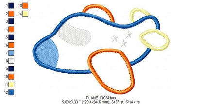 Plane embroidery designs - Airplane with flag machine pattern - Baby boy file - Plane applique with flag - Instant digital download pes jef