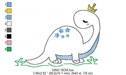 Dinosaur embroidery designs - Dino embroidery design machine embroidery pattern - instant download - Baby boy embroidery file brontosaurus Marcia Embroidery