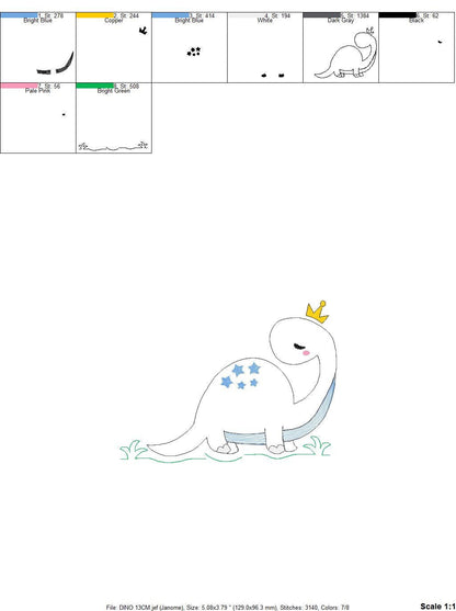 Dinosaur embroidery designs - Dino embroidery design machine embroidery pattern - instant download - Baby boy embroidery file brontosaurus Marcia Embroidery