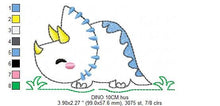 Load image into Gallery viewer, Dinosaur embroidery designs - Dino embroidery design machine embroidery pattern - instant download - Triceratops embroidery file pes jef hus
