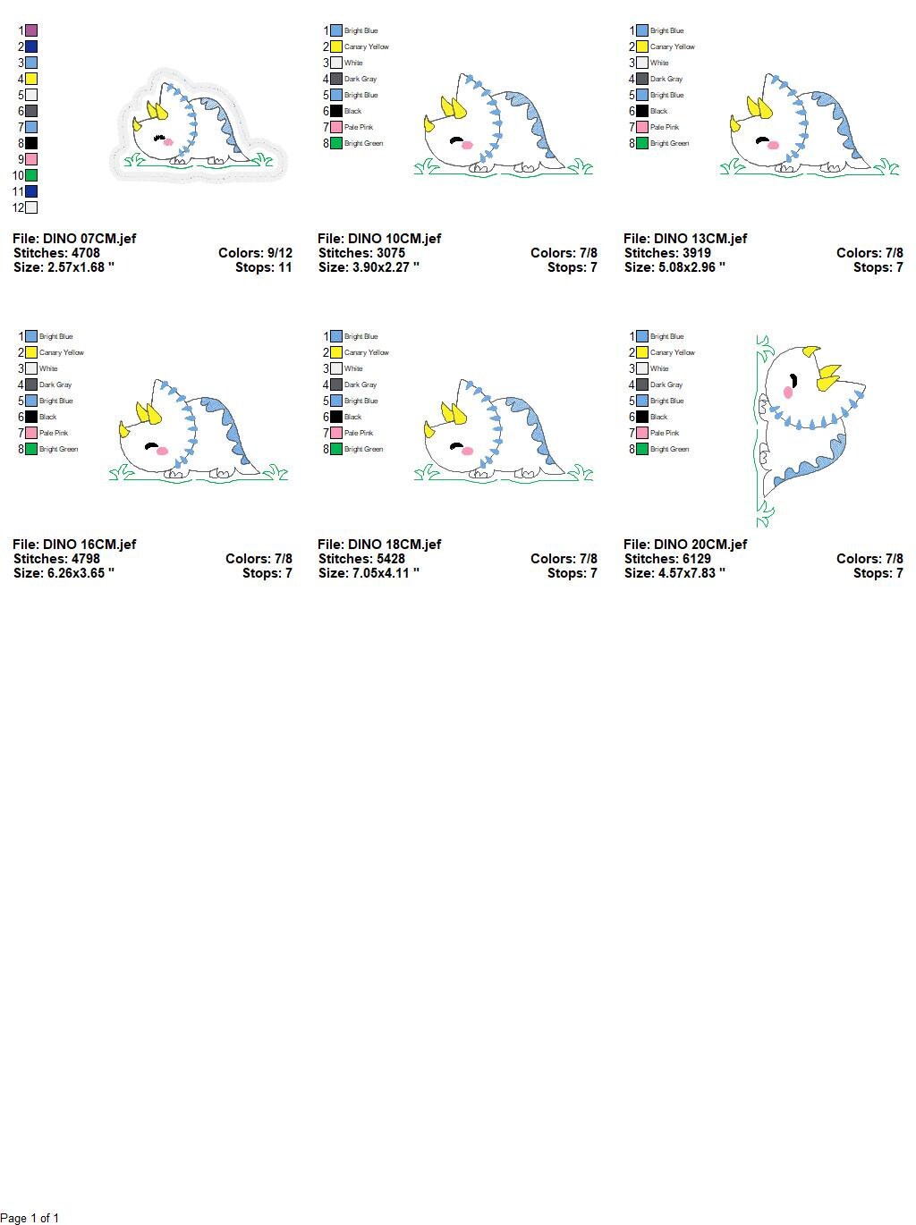 Dinosaur embroidery designs - Dino embroidery design machine embroidery pattern - instant download - Triceratops embroidery file pes jef hus
