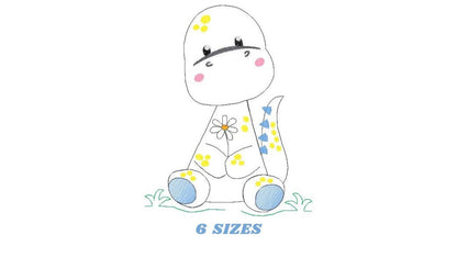 Dinosaur embroidery designs - Dino embroidery design machine embroidery pattern - instant download - Baby boy embroidery file brontosaurus Marcia Embroidery