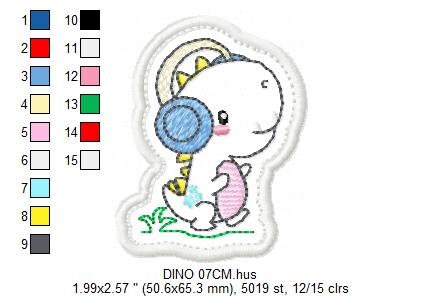 Dinosaur embroidery designs - Dino embroidery design machine embroidery pattern - instant download - Tyrannosaurus embroidery file T rex Marcia Embroidery