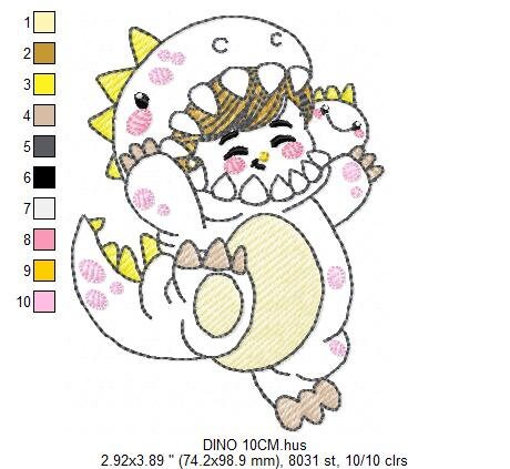 Dinosaur Costume embroidery designs - Boy dressed as dino embroidery design machine embroidery pattern - instant download - Dragon Costume - Marcia Embroidery