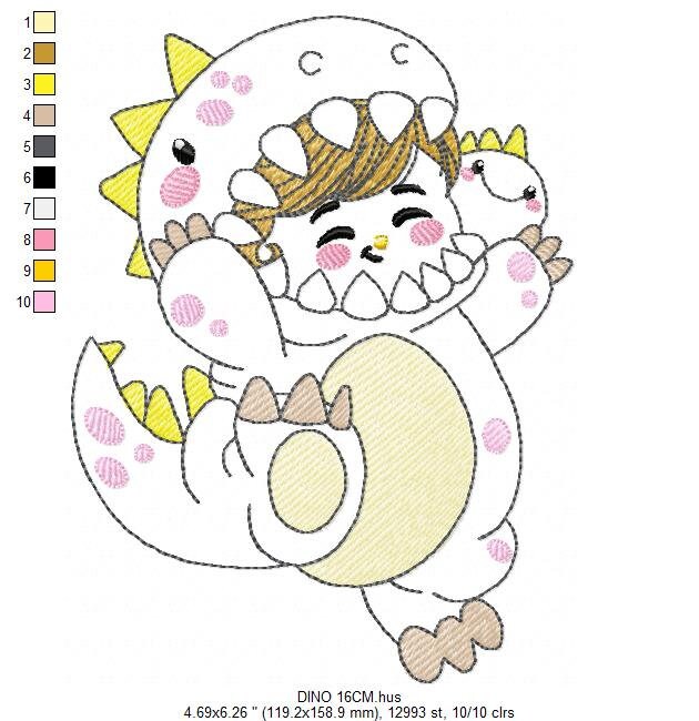 Dinosaur Costume embroidery designs - Boy dressed as dino embroidery design machine embroidery pattern - instant download - Dragon Costume - Marcia Embroidery