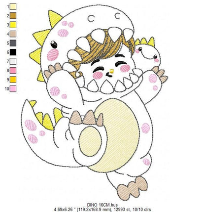 Dinosaur Costume embroidery designs - Boy dressed as dino embroidery design machine embroidery pattern - instant download - Dragon Costume - Marcia Embroidery